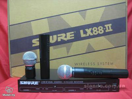 микрофон SHURE LX88-II радиосистема 2 микрофона SHURE SM58.МАГАЗ