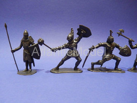 Солдатики 1/32 арк Моделс Рыцари темно серый цвет 9