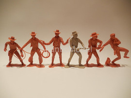 солдатики 150 мм Marx Ковбои два цвета потери 6 фигур 8