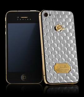 Сотовый телефон iPhone 4s модель Caviar Signore Lusso Bianco