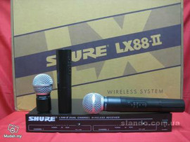 микрофон SHURE LX88-II радиосистема 2 микрофона SHURE SM58.МАГАЗ 2