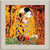 Картина вышитая шелком Klimt Kiss Климт Поцелуй Размер 61 х 61 см
