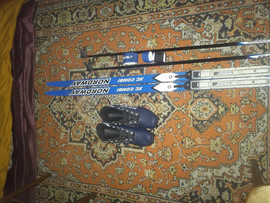 Лыжи, крепления SNS+ палки и ботинки(р.44)