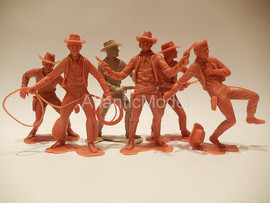 солдатики 150 мм Marx Ковбои два цвета потери 6 фигур 2