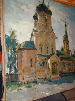 Картина 80г х/ м " Церковь"худ.Мешуров