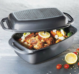 Stoneline жаровня с алюминиевой крышкой с каменным антипригарным