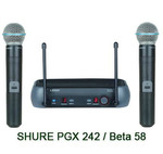 микрофон SHURE PGX242/BETA58A радиосистема 2 микрофона BETA 58.к