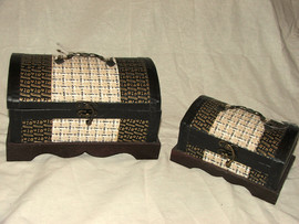 Два-799!сундук шкатулка для украшений из дерева и кожи