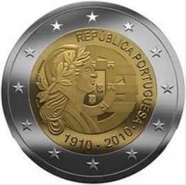 Продам. Евро. Памятная монета. Португалия. 2евро. 2010г.