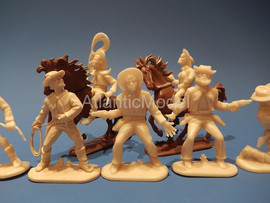 Солдатики 1/32 Hofler Ковбои Кремовый цвет №3 7 солдатиков 7 поз