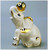 Слоник белый с мячём с золотом и кристаллами Сваровски. Скульптура Ahu