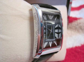 Чёткие часы Armani black мужские новые 4