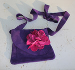 Сумка замшевая -Розовая малая гортензия