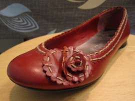 Туфли красные c цветком 3