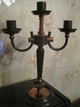 Изящный ретро подсвечник на три свечи в коричневых тонах Декор