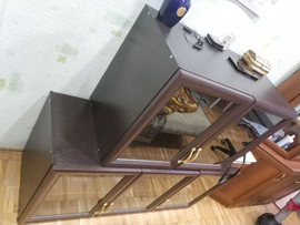 Венге Полки высокого уровня Шкафчики Две штуки в одном стиле