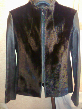 Кожаная куртка с мехом нерпы