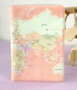 Обложка для паспорта с картой мира