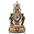 Каминные часы бронзовые Сатиры красноватый мрамор Высота 60 см Италия