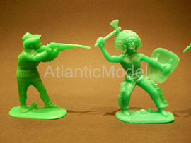 Солдатики 1/32 Hofler Индейцы и ковбой зеленый цвет