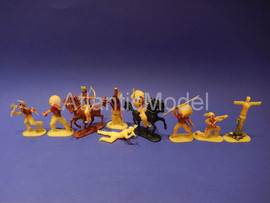 Солдатики 1/32 Hofler Индейцы Второй Желтый 8+1 2