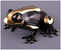 Лягушка черная со стразами и золотом. Скульптура Ahura. Длина 25 см