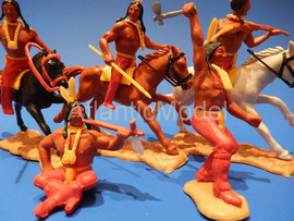 Солдатики 1/32 Timpo Индейцы Лакоты 5 фигур Вестер