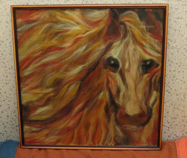 Картина из шерсти "Лошадь"