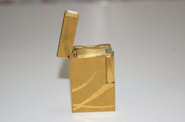 Зажигалка Дюпон S.T. Dupont оригинальная, позолота 4