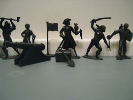 Солдатики 1/32 BUM и Marx 6 Пиратов 6 поз Пушка 4