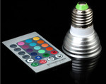 Многоцветная лампа LED RGB 3W E27 с пультом управления