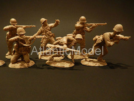 Солдатики 1/32 Сonte US Пехота Девять поз Св. кор. 4