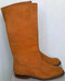 Замшевые сапоги рыжие, подошва кожа