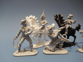 Солдатики 1/32 Hofler Ковбои Серый цвет №2 5 фигуры 5 позы 3