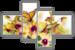 Модульная картина: Бабочка на цветке (четыре полотна)