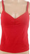 Топ красный хлопок с лайкрой с встроенным бюстгальтером 85 С