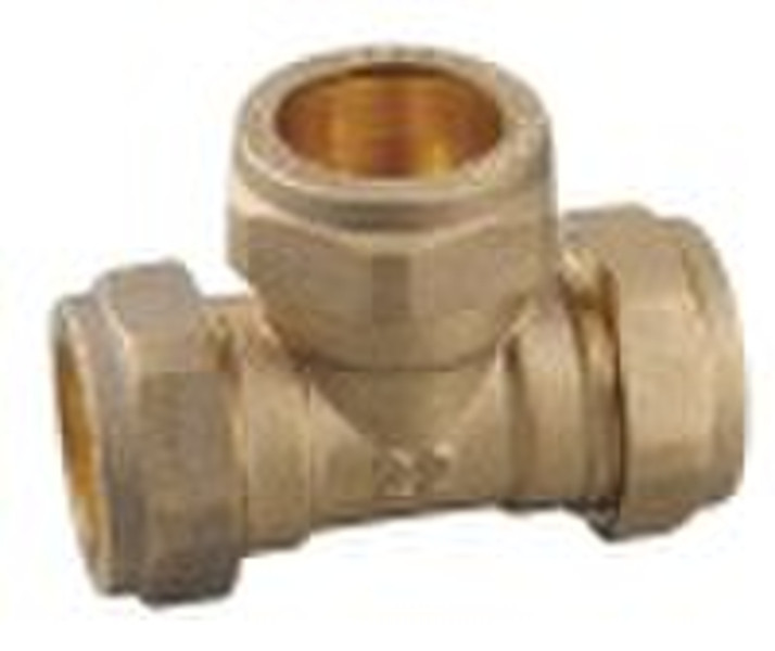 DZR brass compression tee fittings