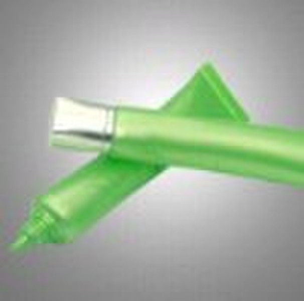 Plastic nozzle tube with pltaed cap for cream