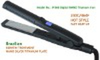 Digital titanium plate hair iron