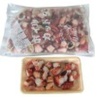 frozen boiled octopus cut