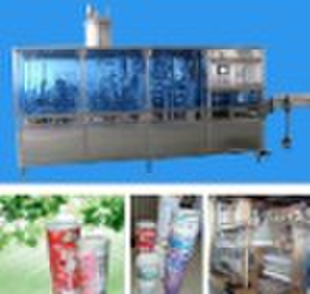 Automatic plastic preformed cup liquid filling and