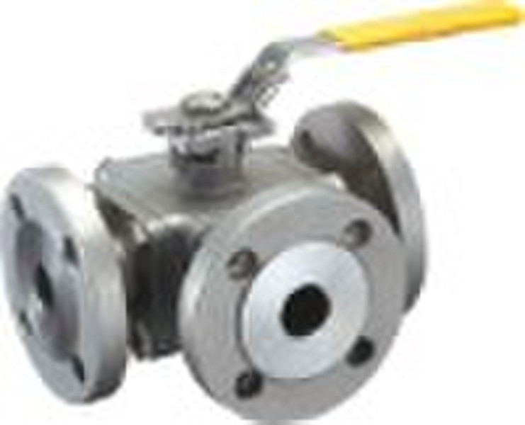 3 way flanged ball valve with ISO5211 direct mount