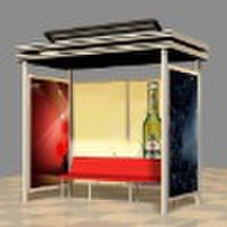 solar powered bus shelter with light boxes