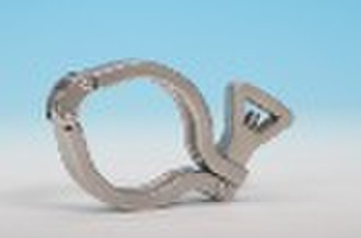 Stainless steel pressing clamp with double-pin han