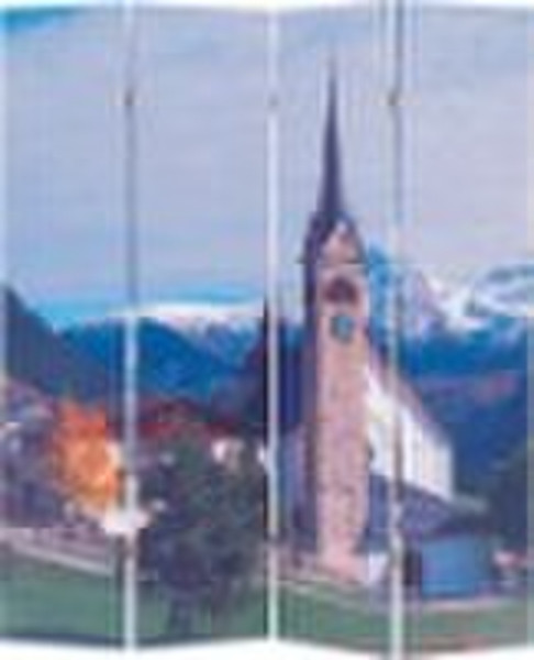 Village Canvas Folding Screen