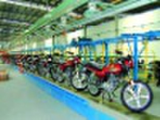 Motorcycle assembly line straight