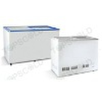 Plain glass door freezer refrigerator series