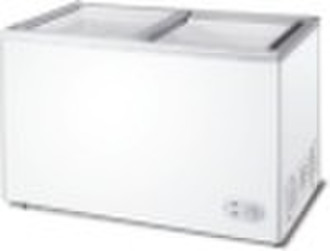 Sliding glass door chest freezer