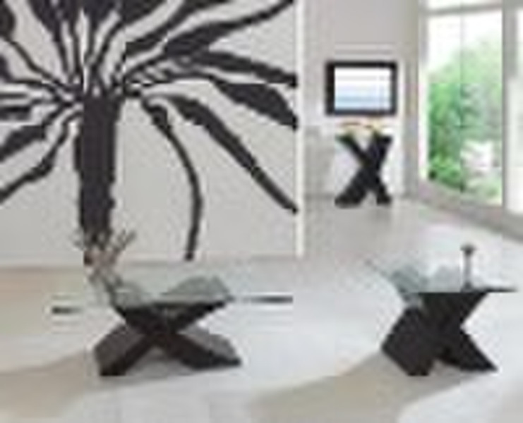 Glass coffee table