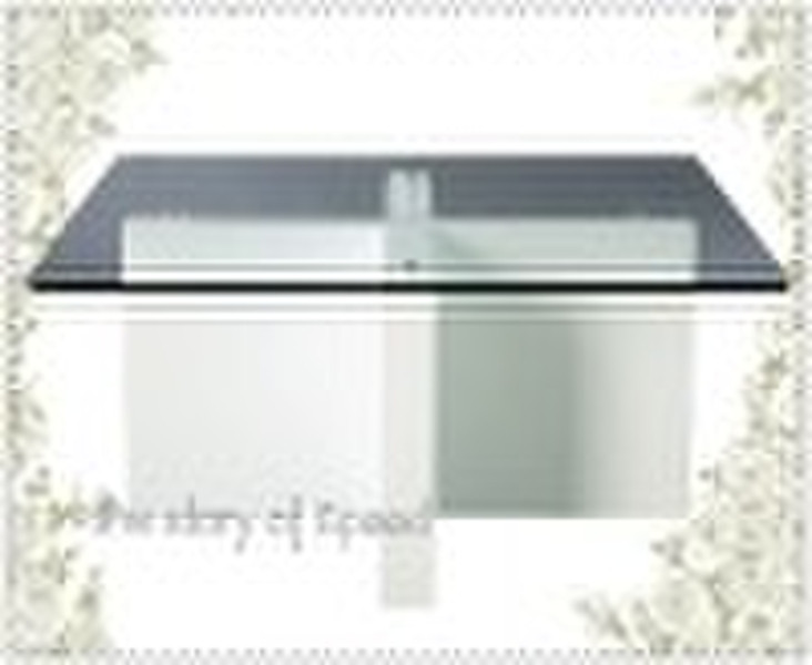 Cross cubic sugar  glass coffee table